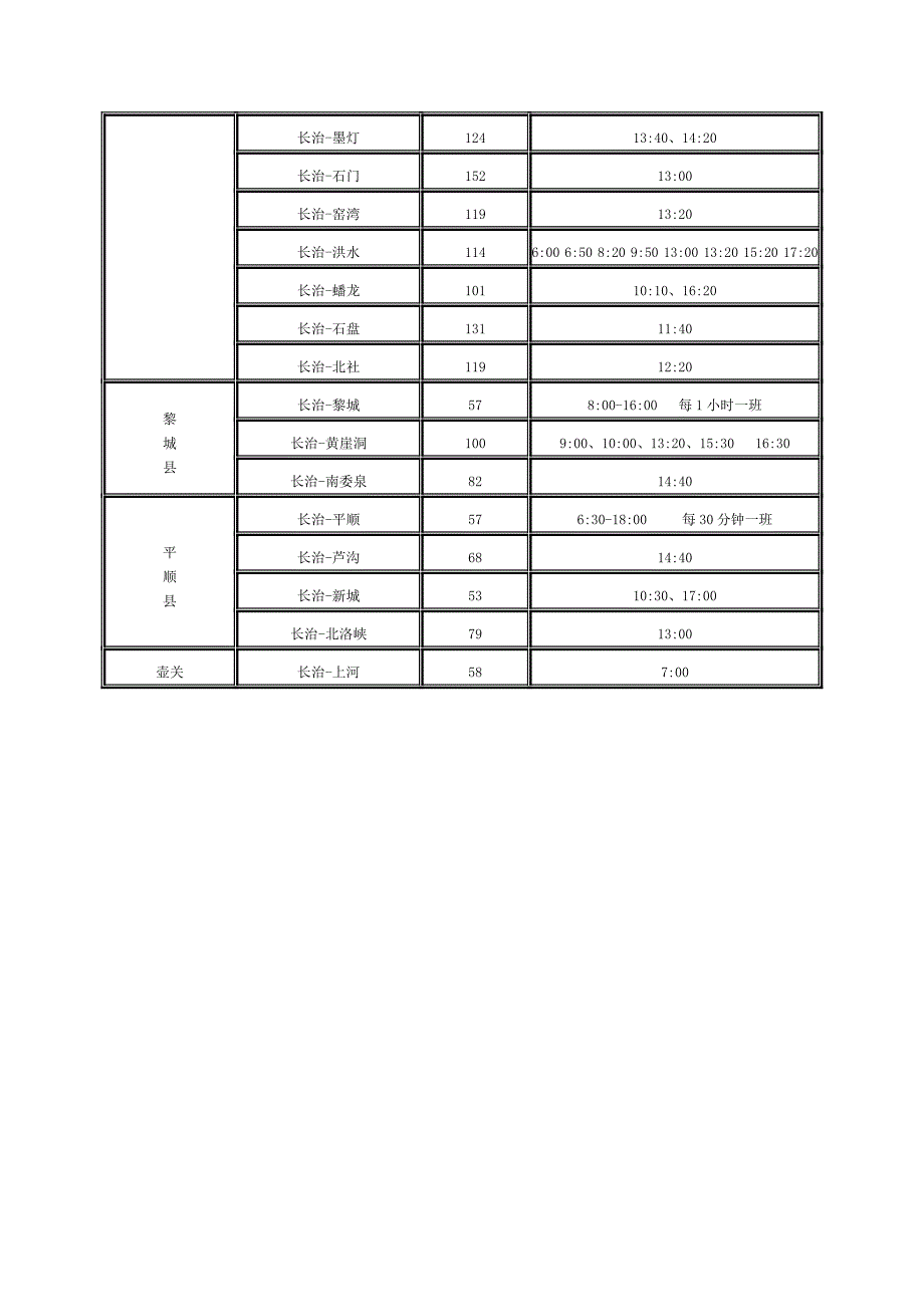 长治市客运中心发车时间表_第4页