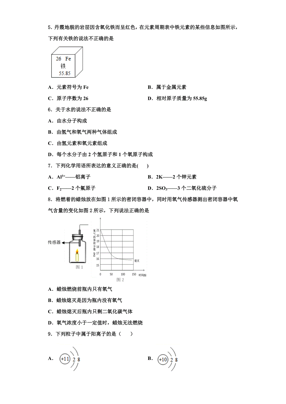 广东省深圳市罗湖区罗湖中学2023学年九年级化学第一学期期中综合测试模拟试题含解析.doc_第2页