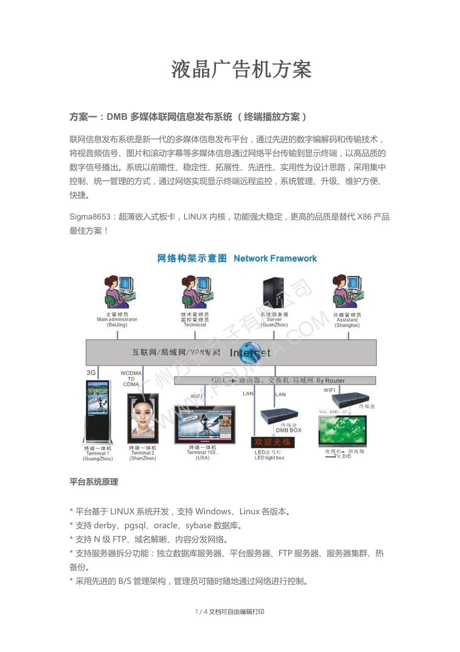 液晶广告机网络版解决方案_第1页