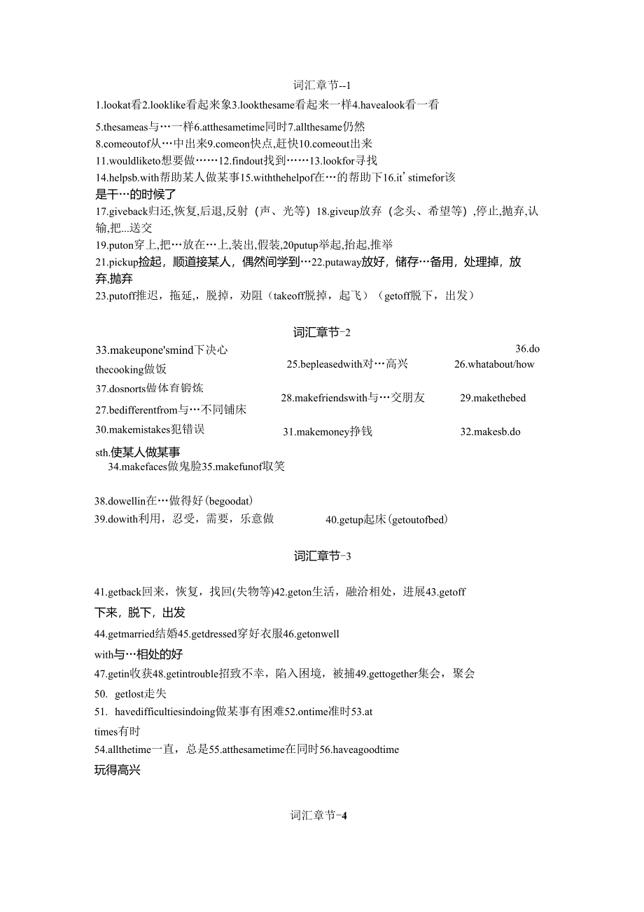 初中英语词汇短语大全_第1页