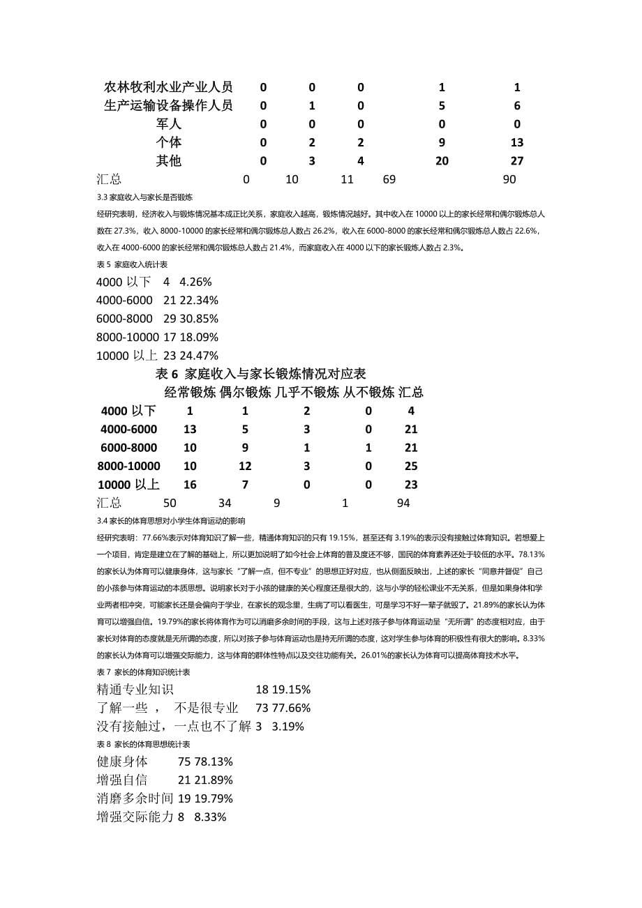 家庭因素对小学生参与体育锻炼的影响_第5页