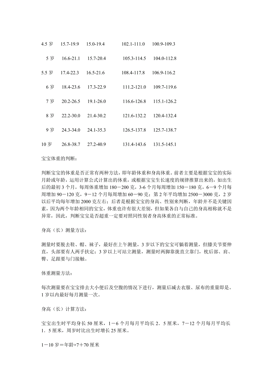 最新儿童标准体重身高表_第2页