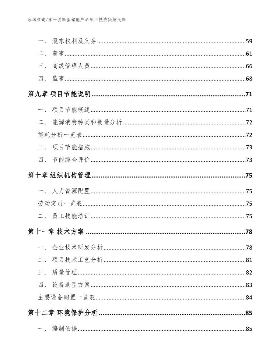 永平县新型储能产品项目投资决策报告_模板参考_第5页