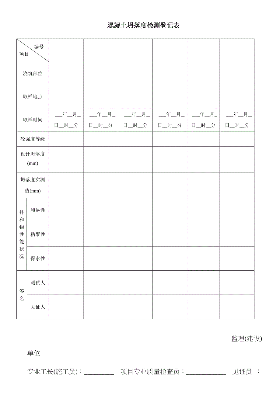 新版塌落度测试表格填写_第1页