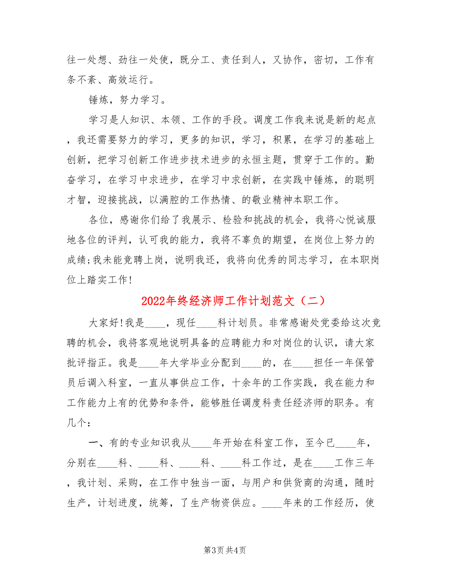 2022年终经济师工作计划范文(2篇)_第3页