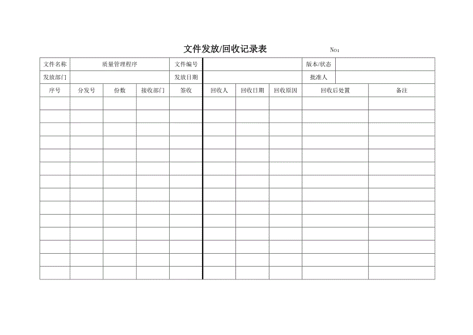 医疗器械经营企业记录表格质量记录表格_第1页