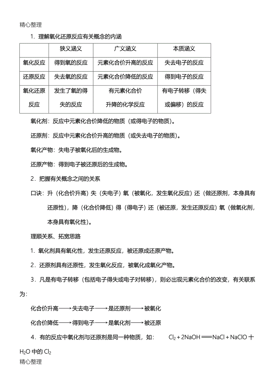 高一化学氧化还原反应习题和答案及解析_第4页