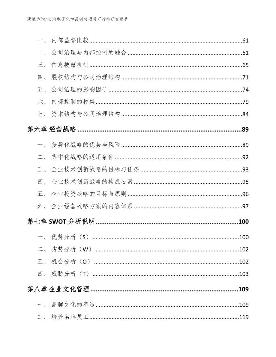 长治电子化学品销售项目可行性研究报告模板_第5页