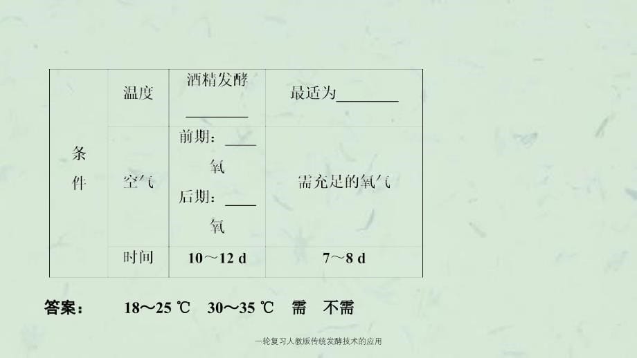 一轮复习人教版传统发酵技术的应用课件_第5页