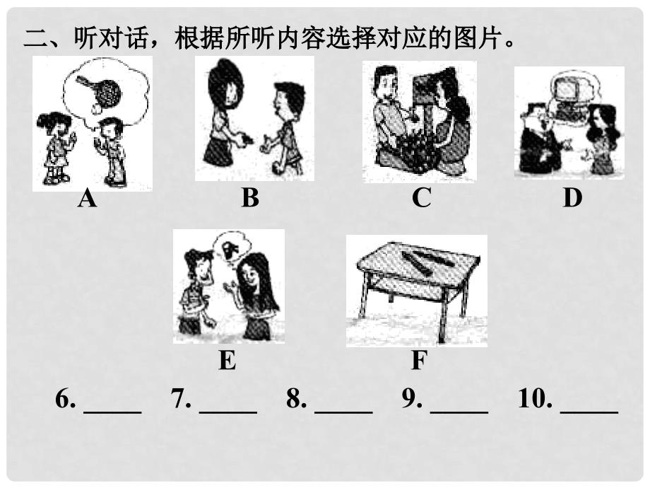 七年级英语上册 Units 46同步听力训练课件 人教新目标版_第4页