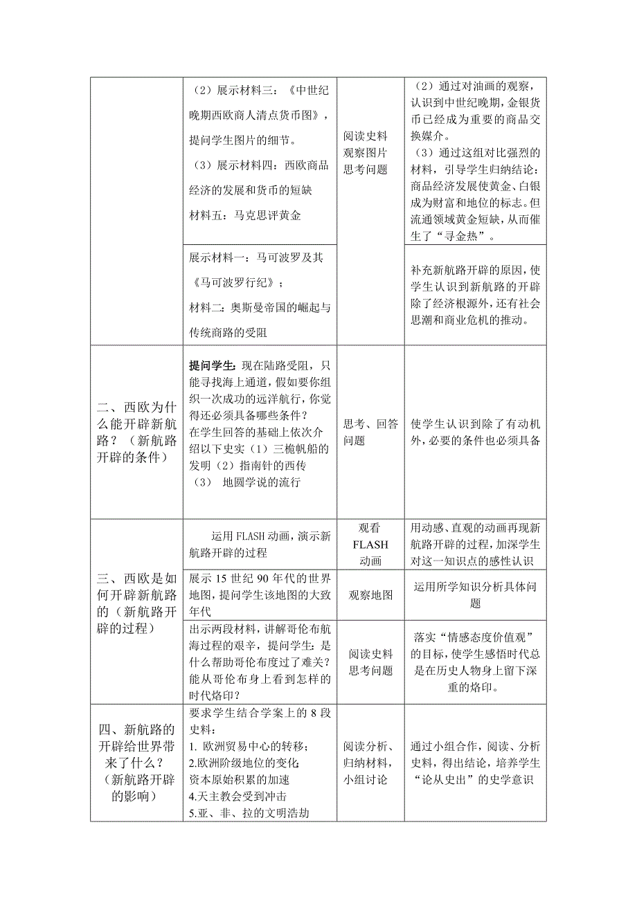 第3课 开辟新航路和早期的殖民活动 教学设计.doc_第3页