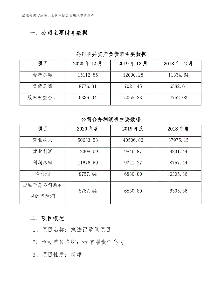 执法记录仪项目工业用地申请报告【参考模板】_第3页