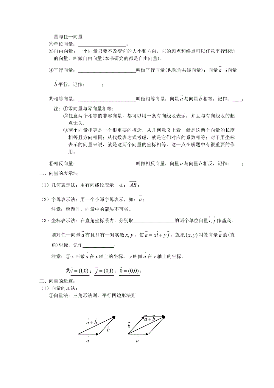 高中数学知识点扫描 六 向量练习题_第2页