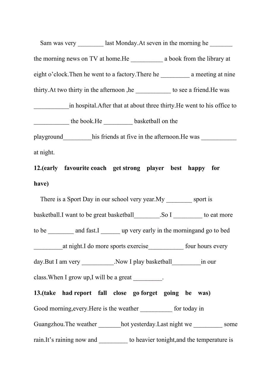 (完整版)小学英语六年级专项练习短文填空.doc_第5页