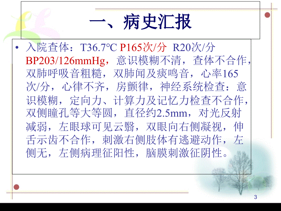 大面积脑梗死并出血护理查房课件_第3页