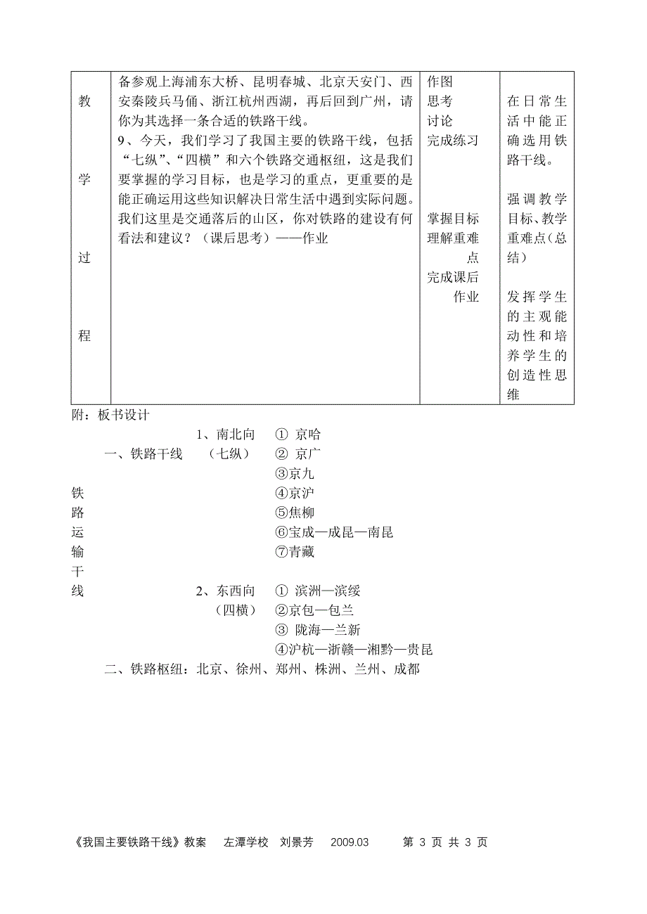 八年级地理上册第四章第一节《我国主要铁路干线》教学设计.doc_第3页