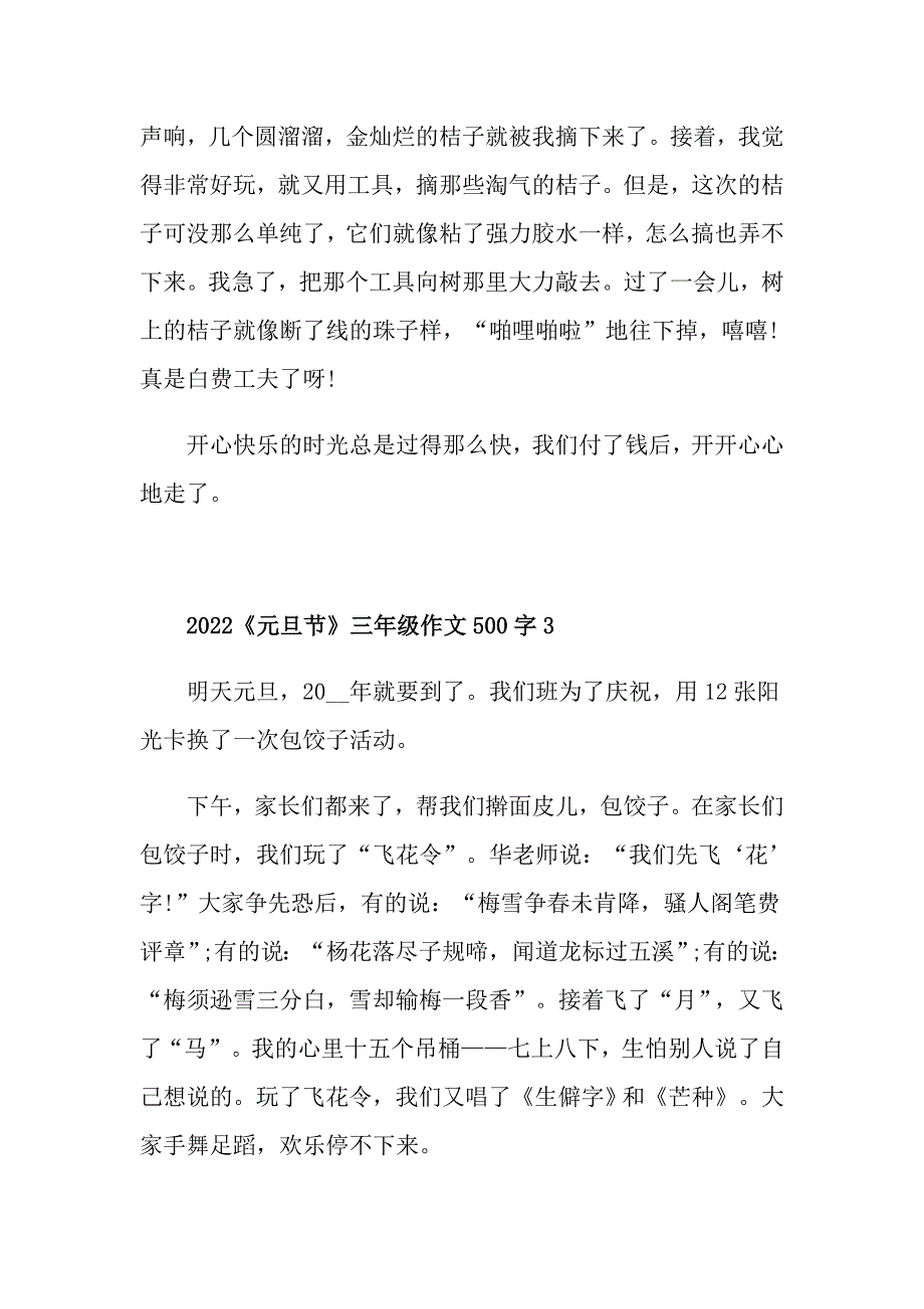 2022《元旦节》三年级作文500字_第3页