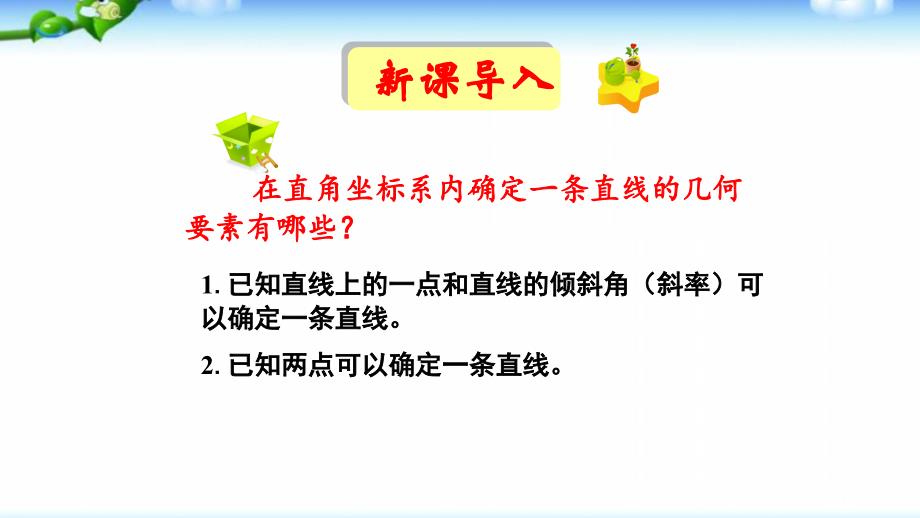 人教版高中数学必修二直线的点斜式方程-(1)ppt模板课件_第1页