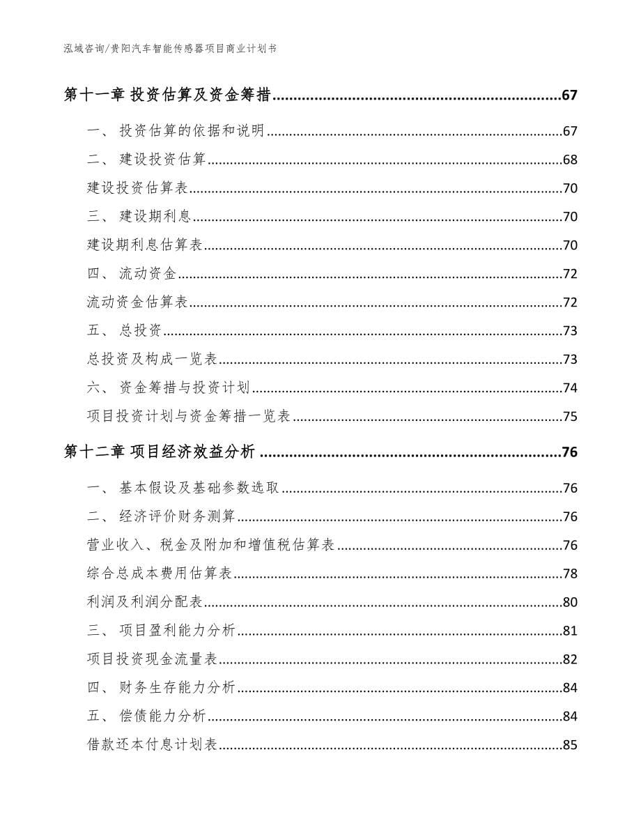 贵阳汽车智能传感器项目商业计划书范文_第5页