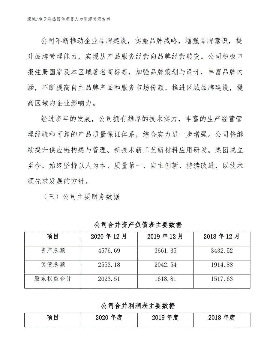 电子导热器件项目人力资源管理方案_范文_第4页