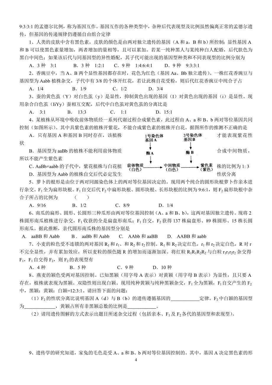 遗传规律题型归纳_第4页