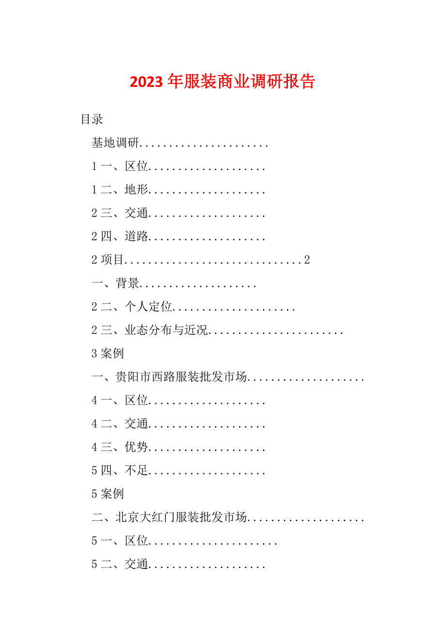 2023年服装商业调研报告_第1页