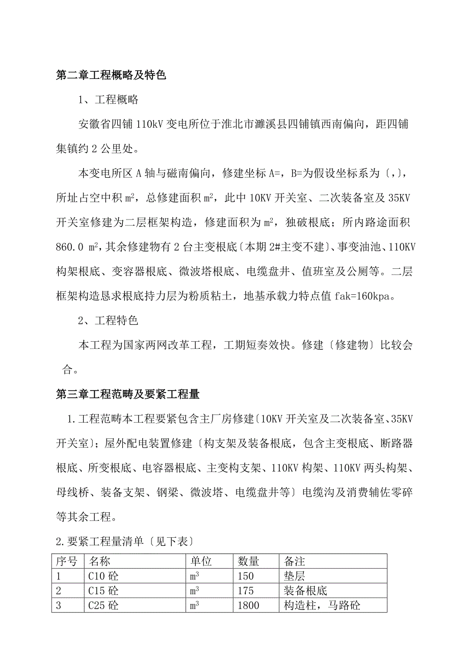 建筑行业伏四铺变电所工程施工组织设计_第3页