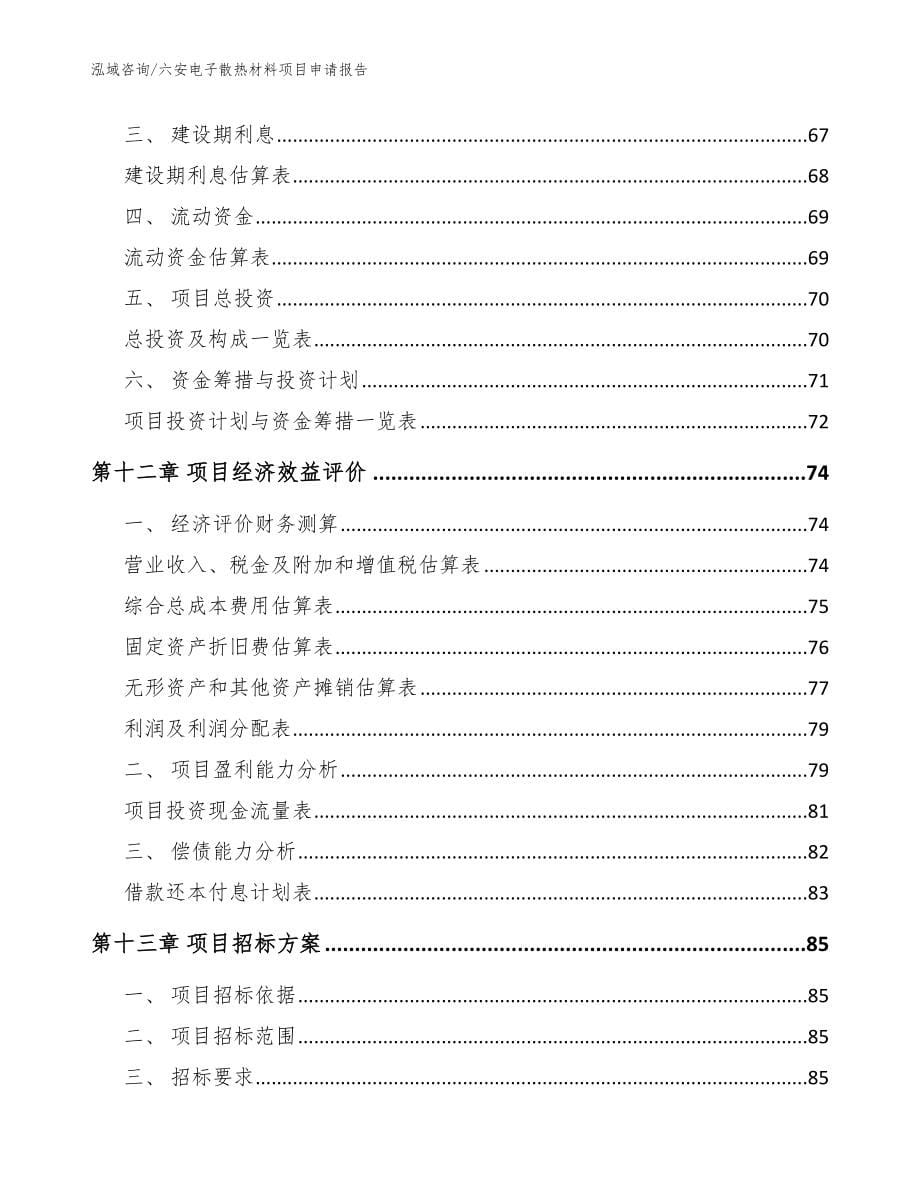 六安电子散热材料项目申请报告_范文模板_第5页