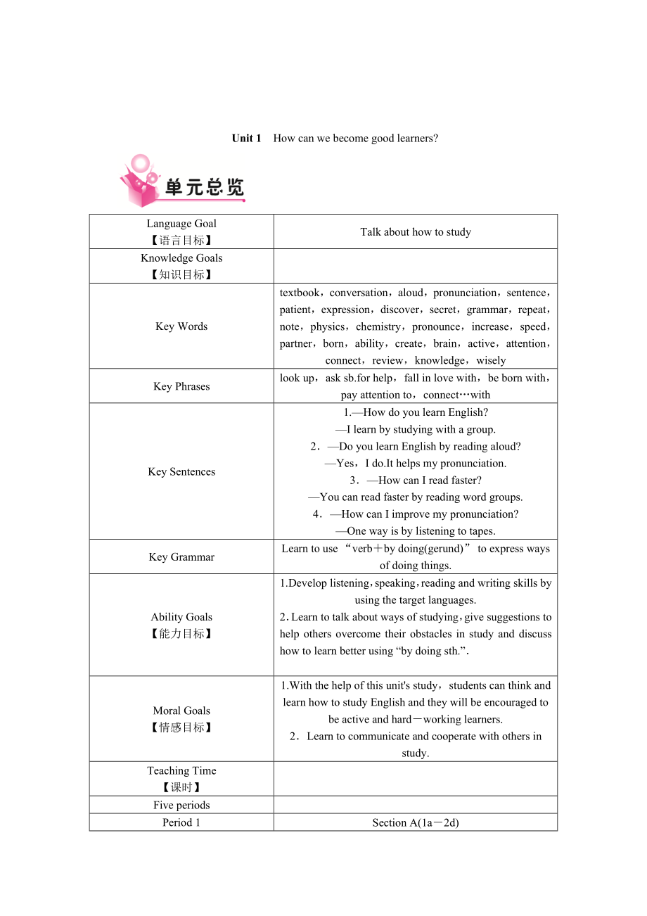【人教版】新目标九年级英语：全一册单元教案Word版179页_第1页