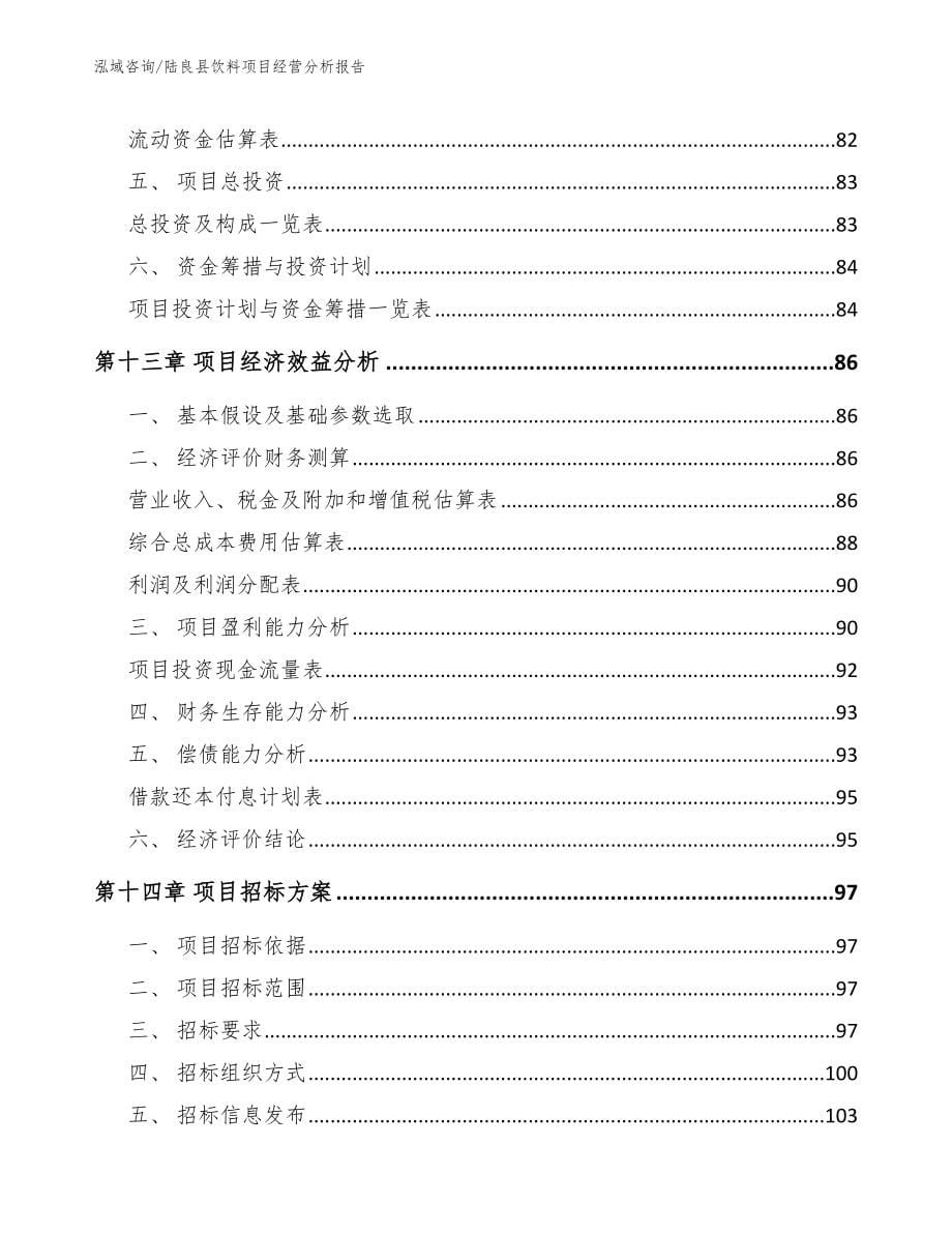 陆良县饮料项目经营分析报告_模板范文_第5页