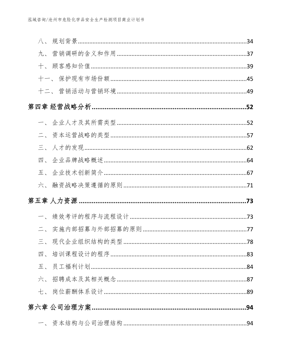 沧州市危险化学品安全生产检测项目商业计划书_范文模板_第2页