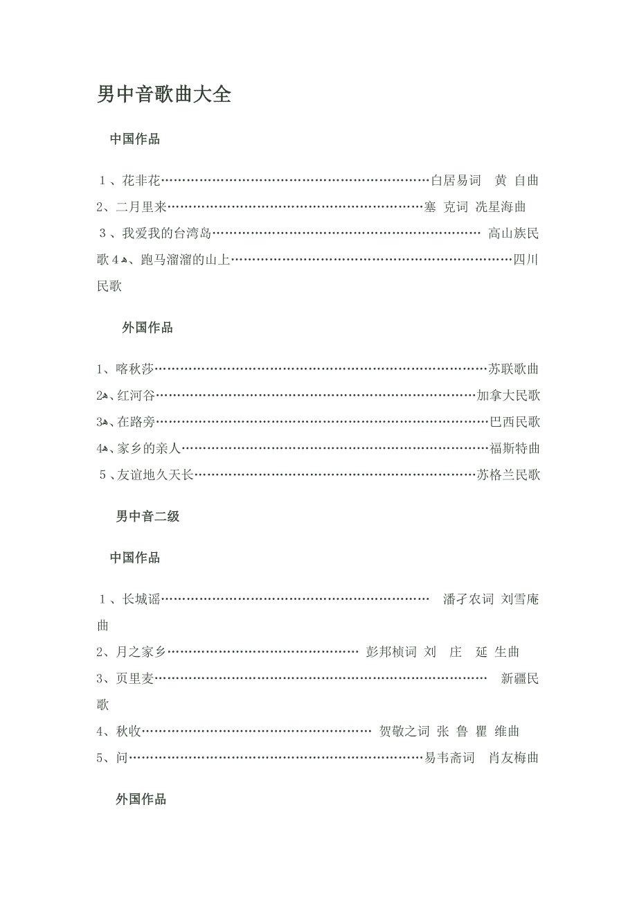 男中音歌曲大全_第1页