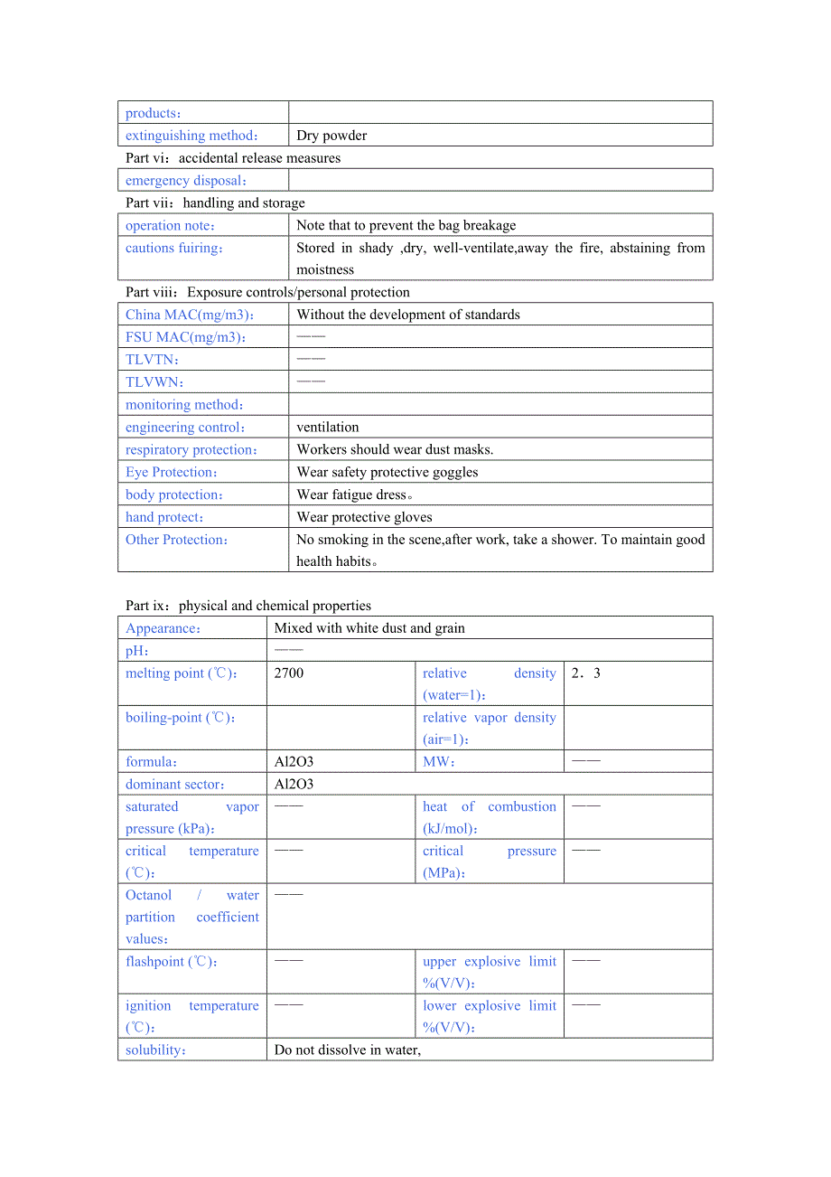 三氧化二铝MSDS_第2页