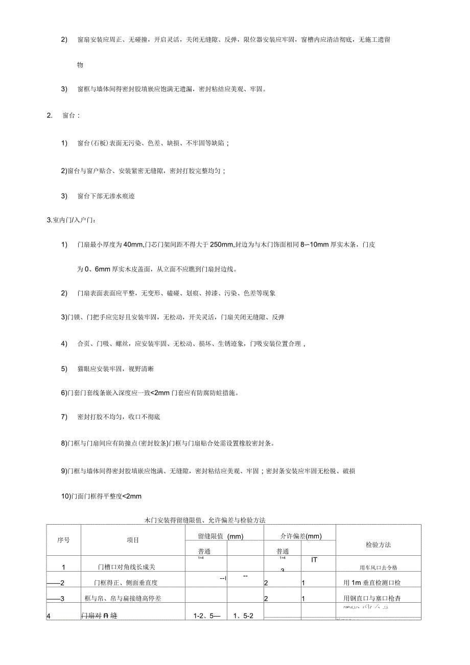 精装房户内细部验收标准_第5页