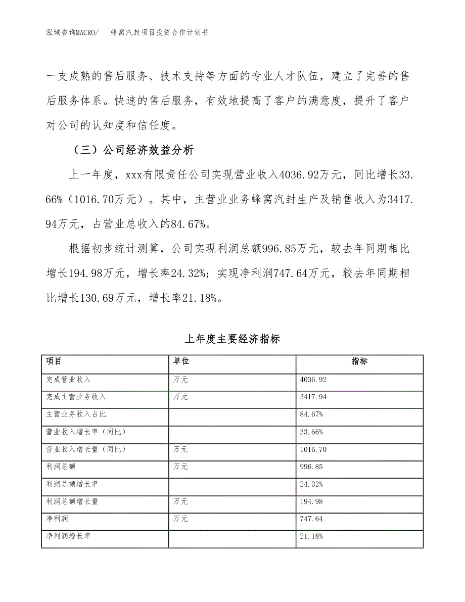 蜂窝汽封项目投资合作计划书.docx_第4页