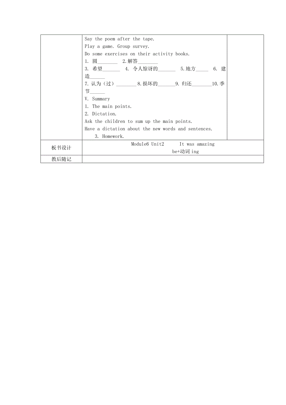 2022春五年级英语下册 Module 6 Unit 2《It was amazing》教案 外研版_第2页