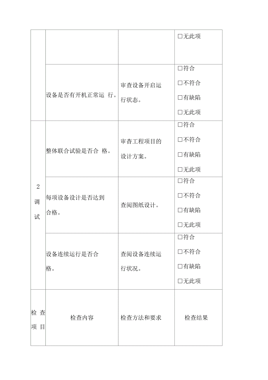 设备现场调试记录表_第2页