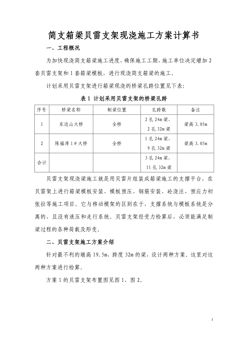 简支箱梁贝雷支架现浇施工方案计算书_第1页