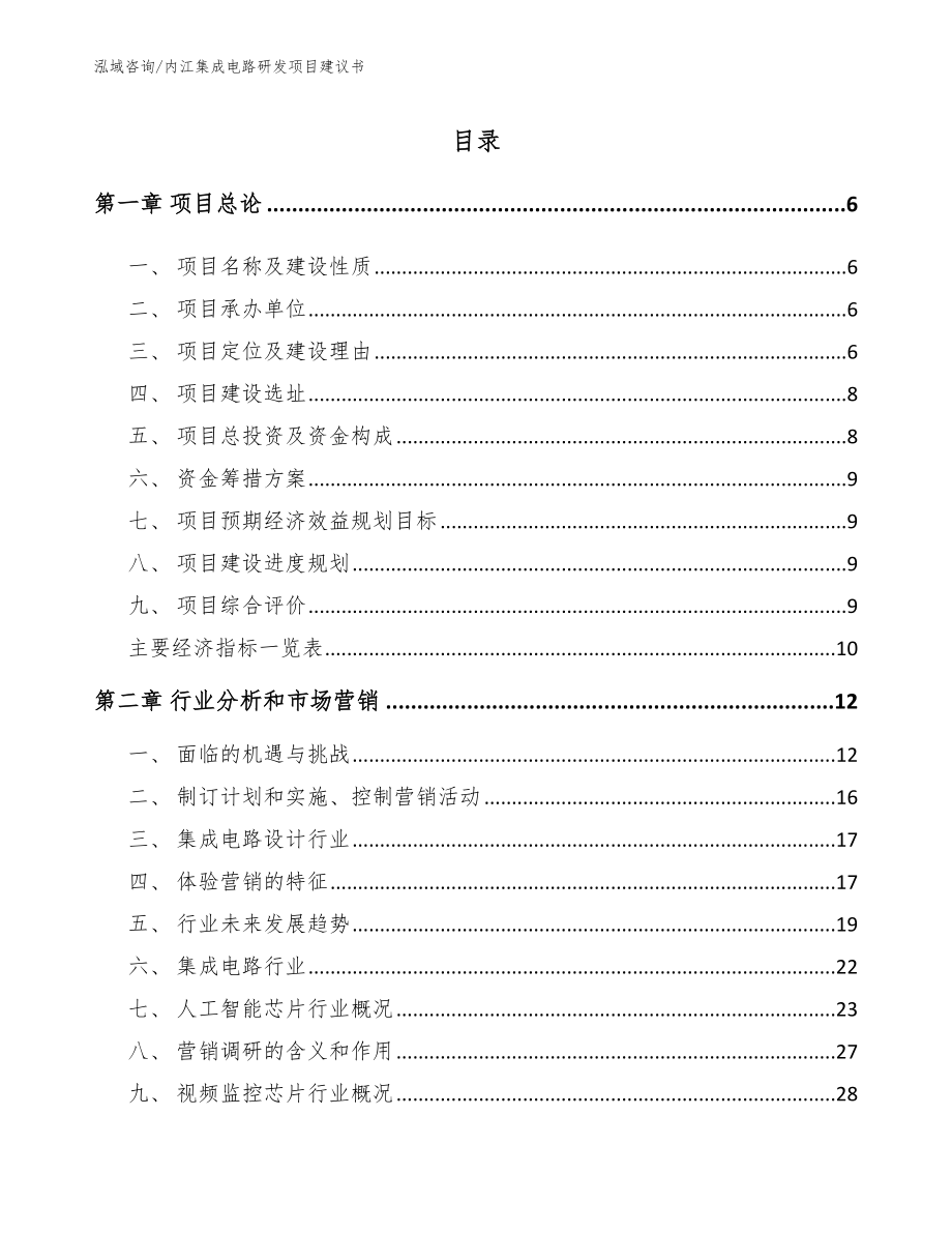 内江集成电路研发项目建议书_第1页