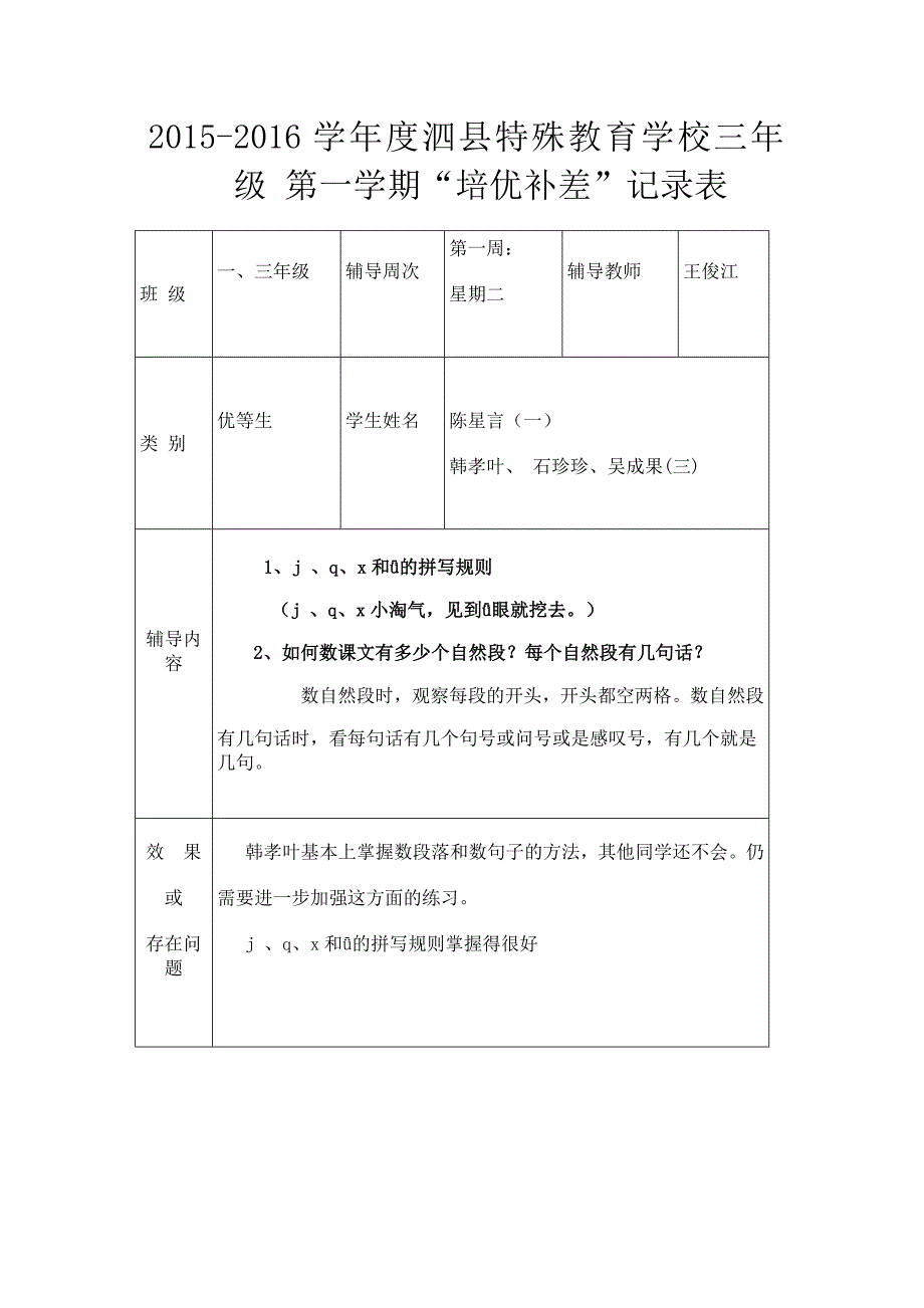 培优辅差表-(1).doc_第1页