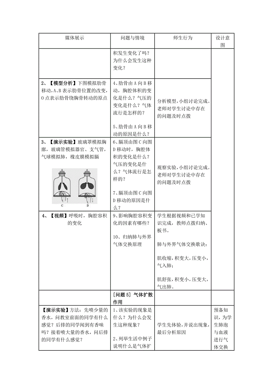 2022年中考生物复习 第五单元 第二节 人体生命活动的能量供给 发生在肺内的气体交换教学设计_第4页