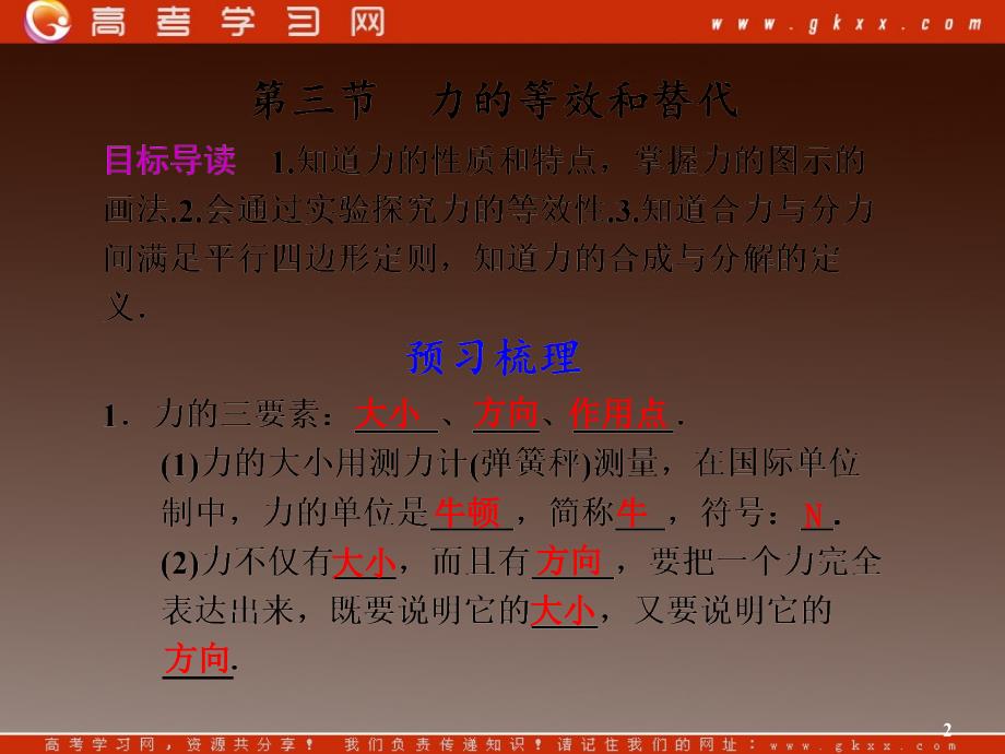 高中物理总复习课件 3.3 力的等效和替代 3_第2页