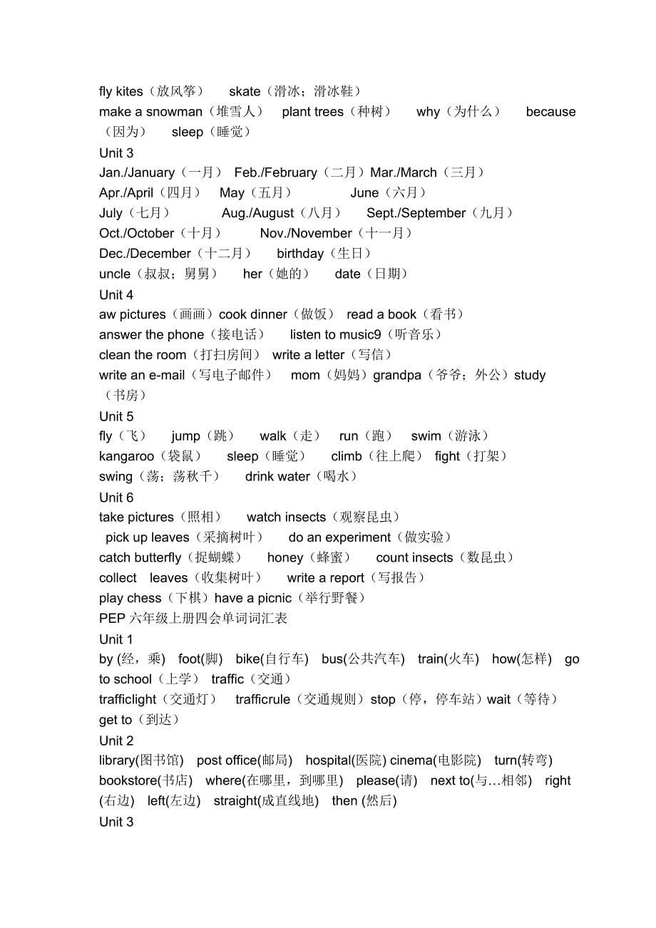 PEP小学英语单词总汇3-6年级_第5页