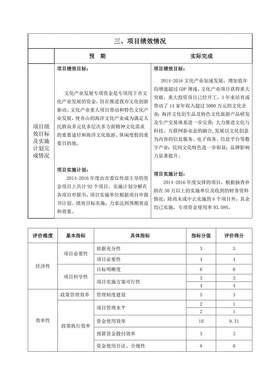 浙江舟山财政支出项目绩效评价报告.doc_第5页