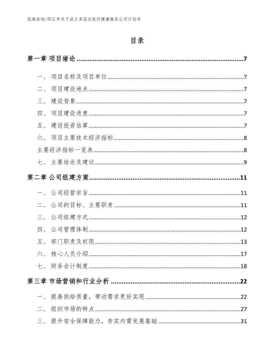 阳江市关于成立多层次医疗健康服务公司计划书_第2页