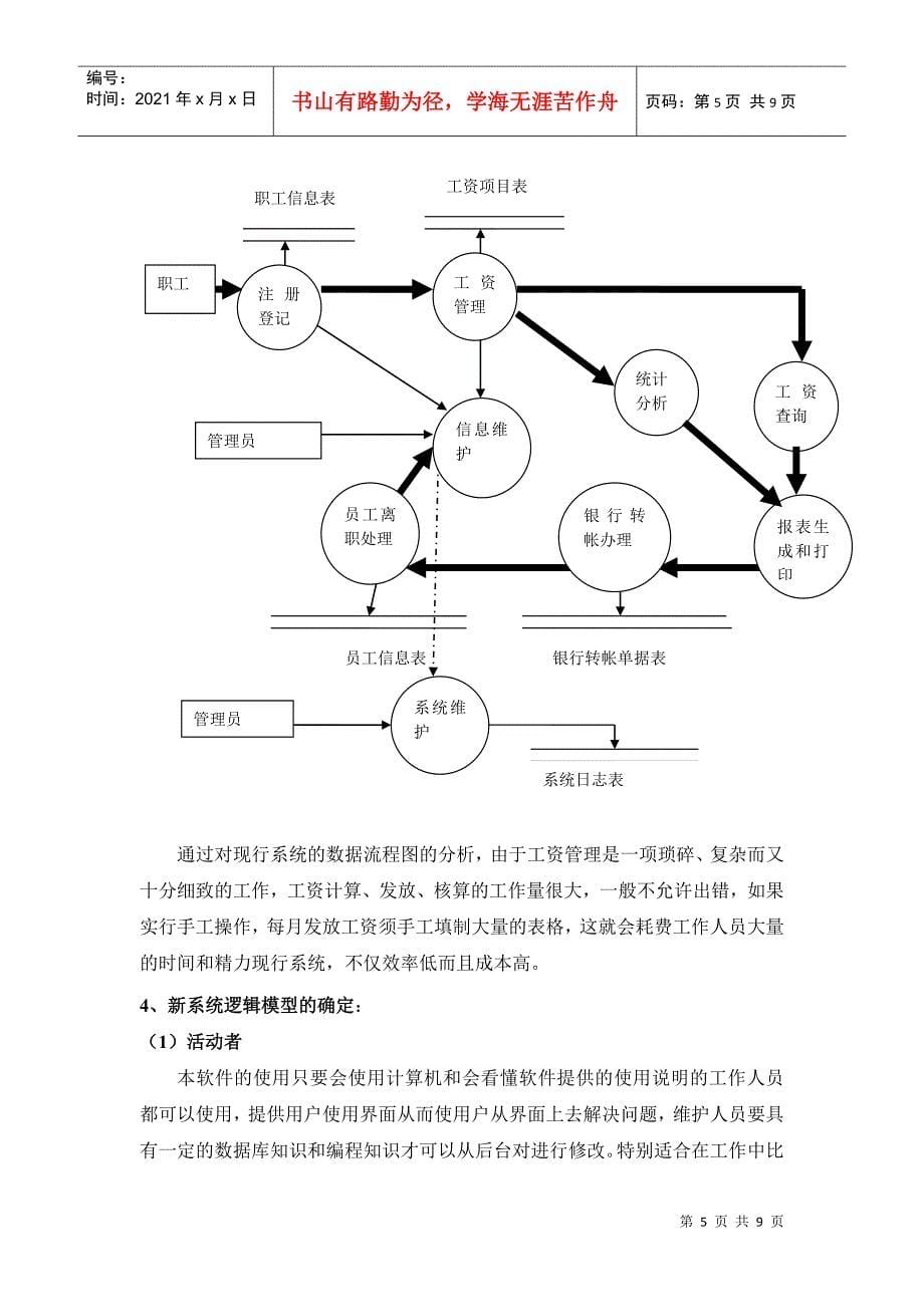 某大学工资管理系统分析报告_第5页