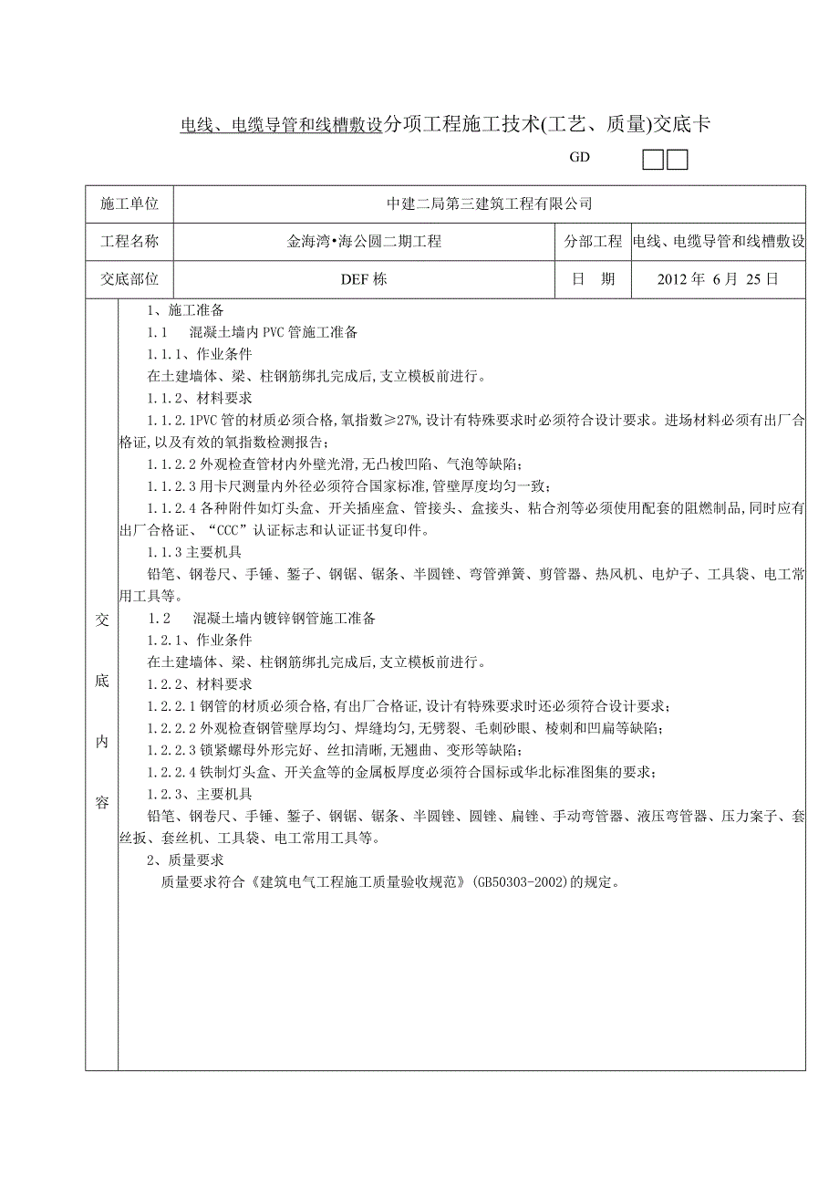 导管敷设技术交底_第1页