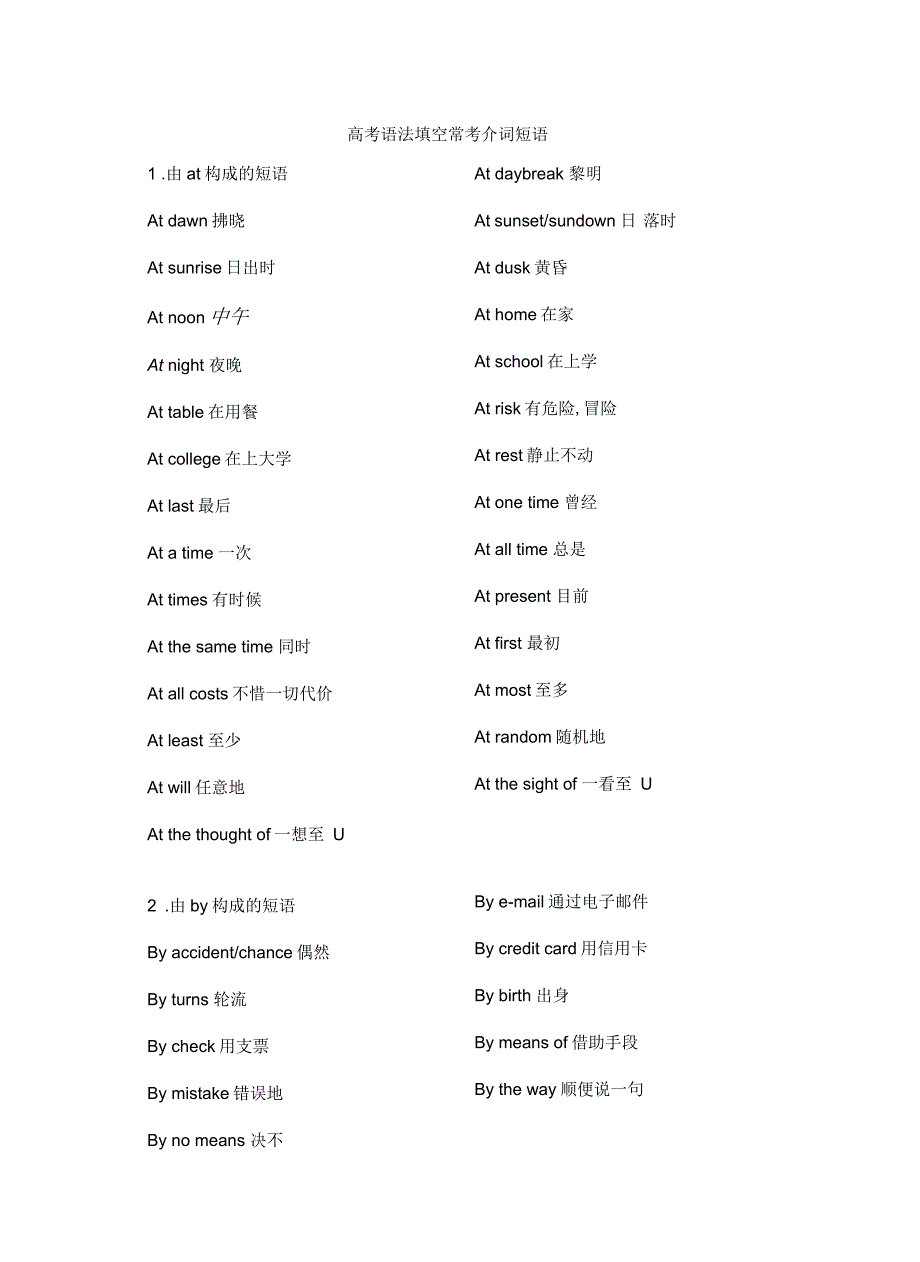 高考语法填空常考介词短语教学文稿_第2页