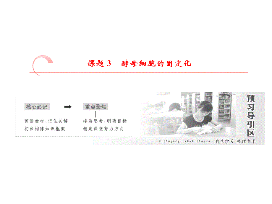 高二生物人教版选修一教学课件：专题四　课题3　酵母细胞的固定化_第1页