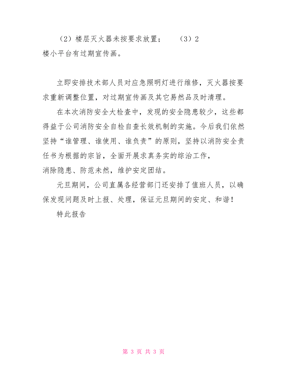 元旦消防安全自检自查报告_第3页